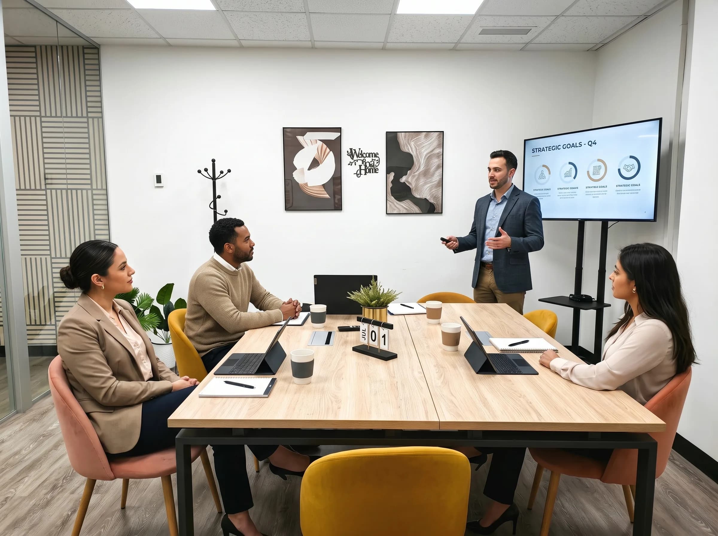 Meeting room with attendees at Nexus Business Center